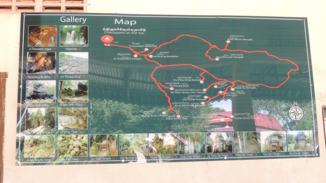 Map of Phnom Kulen National Park at the entrance.  A massive site! 